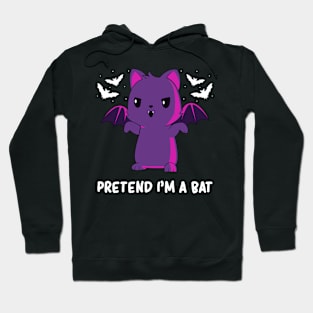 Kawaii Halloween Cat Sarcasm Spooky Cute Bat Humor Hoodie